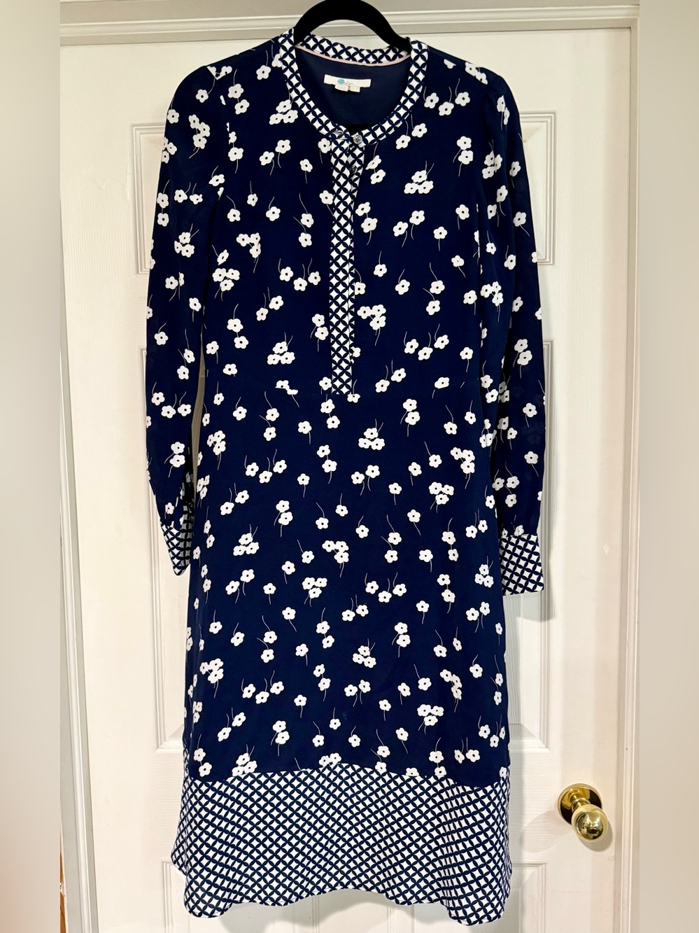 Boden Eva Navy Floral Midi Dress